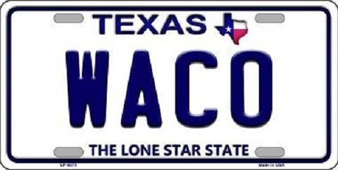 Waco Texas Background Novelty Metal License Plate