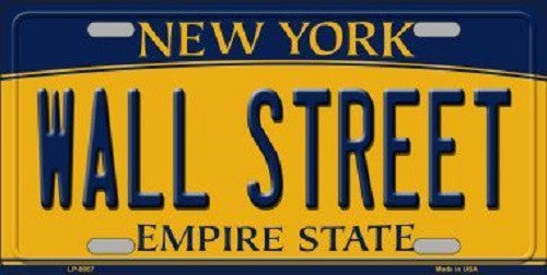 Wall Street New York Background Novelty Metal License Plate
