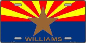 Williams Arizona Flag Metal Novelty License Plate