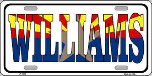 Williams Arizona Flag White Metal Novelty License Plate