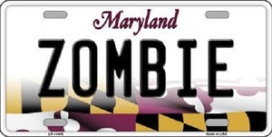 Zombie Maryland Metal Novelty License Plate