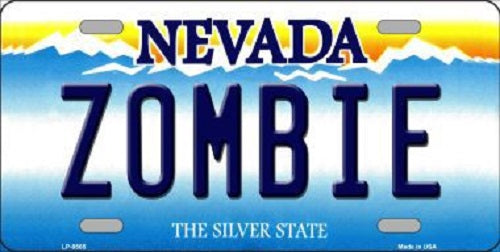 Zombie Nevada Background Novelty Metal License Plate