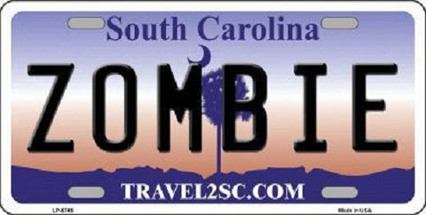 Zombie South Carolina Novelty Metal License Plate