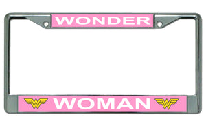 Wonder Woman Chrome Chrome License Plate Frame